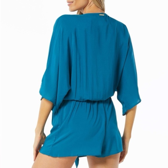 NWOT Vince Camuto Convertible Tie Cover Up Romper - Jet Set Solids - Picture 2 of 2